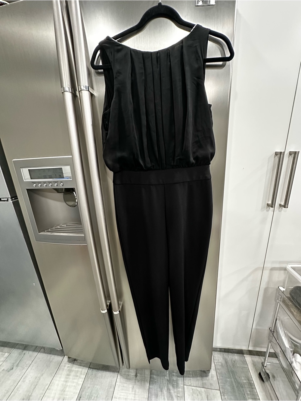 White House Black Market Black Pleated Bodice Sleeveless Jumpsuit